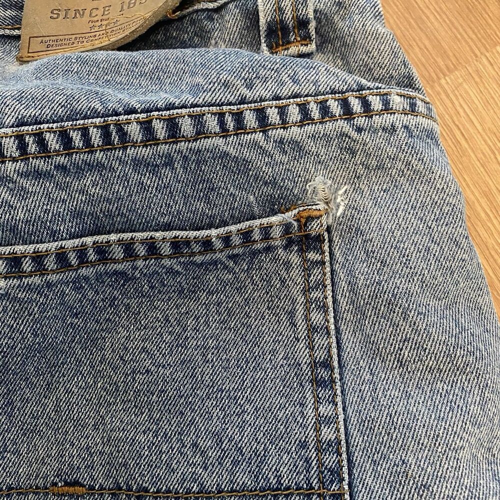 US Polo Assn Denim Y2K Carpenter Shorts Light Wash Size 40 Vintage 90s - Picture 10 of 16
